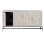 Addis Wooden With Carved Doors Sideboard - Image 2