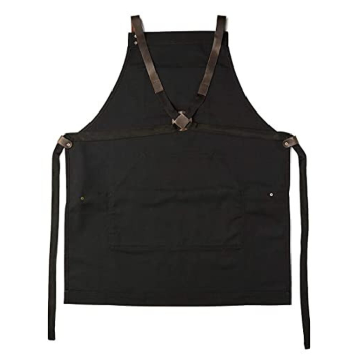 2-73.png PRITI - Work Apron in Non-Waxed Canvas with Cross Straps Adjustable - Image 2