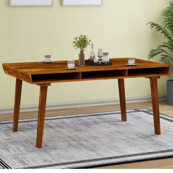 Lyon Solid Wood 6 Seater Dining Table - Image 1
