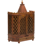Hand Carved Mango Wood Small Temple with One drawer - Image 3