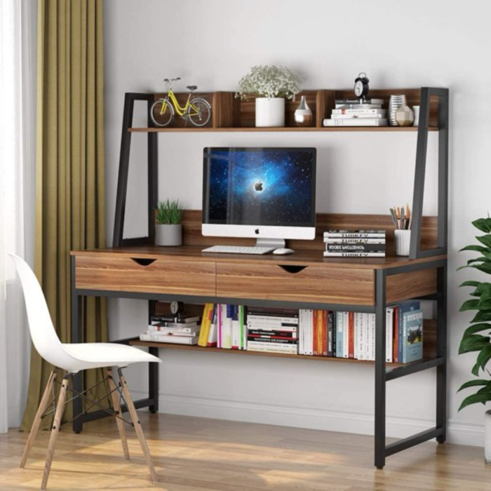 Engineering Wood Office Computer Desk Study Writing Desk with Storage Shelf - Image 3