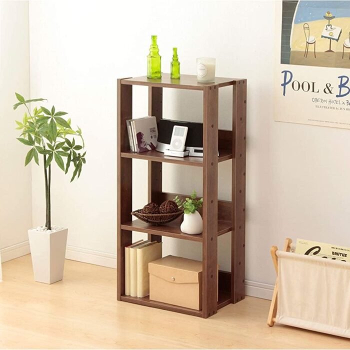 Multifunctional 4-Tier Open Wooden Rack |  Wood Storage Shelf - Image 1
