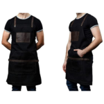 PRITI - Work Apron in Non-Waxed Canvas with Cross Straps Adjustable - Image 3