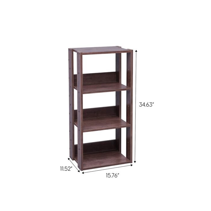 Multifunctional 4-Tier Open Wooden Rack |  Wood Storage Shelf - Image 2