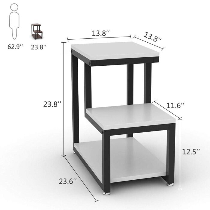 3-Tier-Side-Table-White4.jpg Monarch Side Table With Storage - Image 4