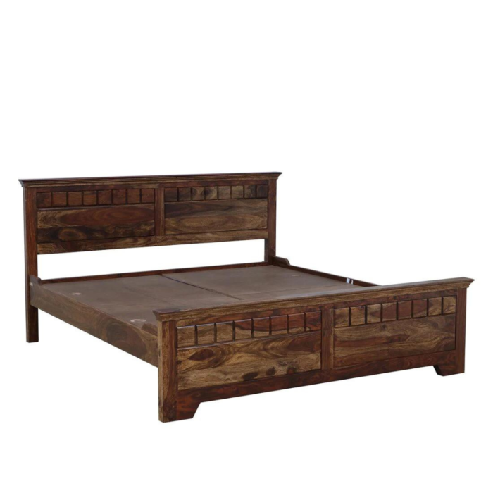 4-1.png Majestica Solid Wood King Size Bed In Provincial Teak Finish | Sheesham Bed - Image 4