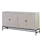 Addis Wooden With Carved Doors Sideboard - Image 4