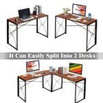 Modern Double Cross L Shaped Computer Desk Made Of Engineering Wood Metal - Image 5
