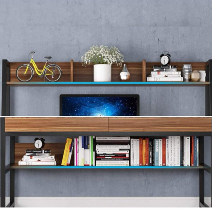 Engineering Wood Office Computer Desk Study Writing Desk with Storage Shelf - Image 4