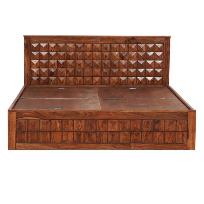 4.png Aragorn Solid wood King Size Bed with Storage | Sheesham Beds - Image 4
