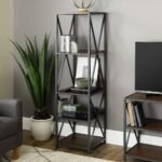 Strong Tall Iron Shelf  4-tier Bookshelf For Wall | Iron Shelf Rack