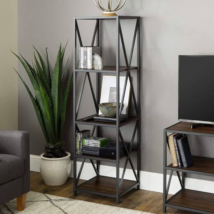 5-1.jpg Strong Tall Iron Shelf  4-tier Bookshelf For Wall | Iron Shelf Rack - Image 1