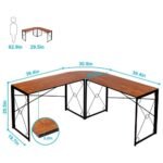 Modern Double Cross L Shaped Computer Desk Made Of Engineering Wood Metal - Image 4