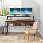 Study Workstation with Open Bookshelf for Home Office - Image 6