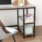 Double Cross L Shaped Workstation Of Engineering Wood Metal Table - Image 5