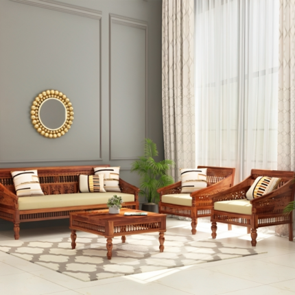 Priti : Salerno Wooden Sofa Set