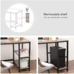 Double Cross L Shaped Workstation Of Engineering Wood Metal Table - Image 6