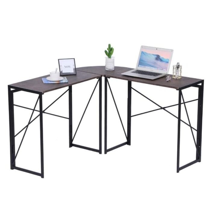 Back-Cross-L-Shaped-Computer-Workstation-1-Copy.jpg Double Cross L Shaped Computer Desk Of Engineering Wood Metal | Computer Workstation - Image 4