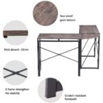 Double Cross L Shaped Computer Desk Of Engineering Wood Metal | Computer Workstation - Image 6