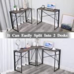 Double Cross L Shaped Computer Desk Of Engineering Wood Metal | Computer Workstation - Image 7