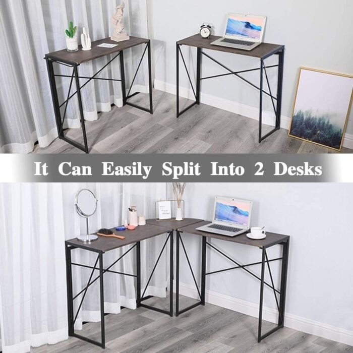 Back-Cross-L-Shaped-Computer-Workstation-3.jpg Double Cross L Shaped Computer Desk Of Engineering Wood Metal | Computer Workstation - Image 7