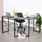 Double Cross L Shaped Computer Desk Of Engineering Wood Metal | Computer Workstation