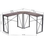 Double Cross L Shaped Computer Desk Of Engineering Wood Metal | Computer Workstation - Image 8