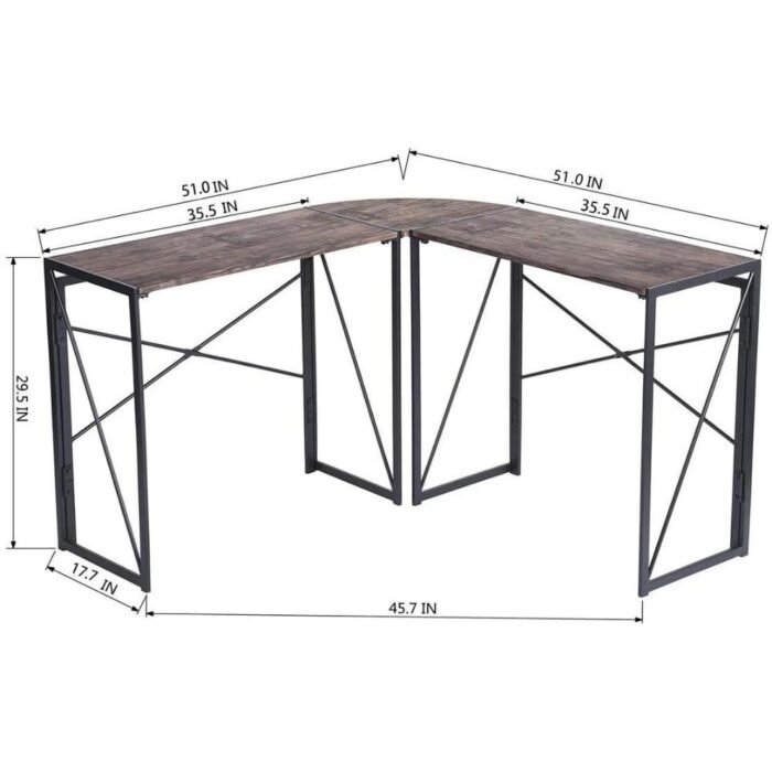 Back-Cross-L-Shaped-Computer-Workstation-7.jpg Double Cross L Shaped Computer Desk Of Engineering Wood Metal | Computer Workstation - Image 8