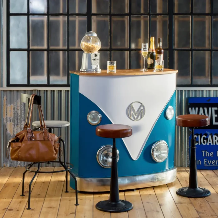 Blue-bar-cabinet3.webp Priti Blue bar counter with mango wood top - Image 3