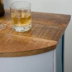 Priti Blue bar counter with mango wood top - Image 5