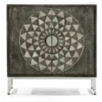Tribal Art 2 Door Wooden Sideboard - Image 4