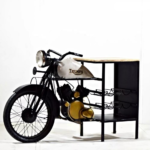 Priti Duel Finish Distress Design Automobile Wine Cabinet