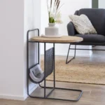 Fir Wood and Metal End Table - Image 6