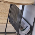 Fir Wood and Metal End Table - Image 3