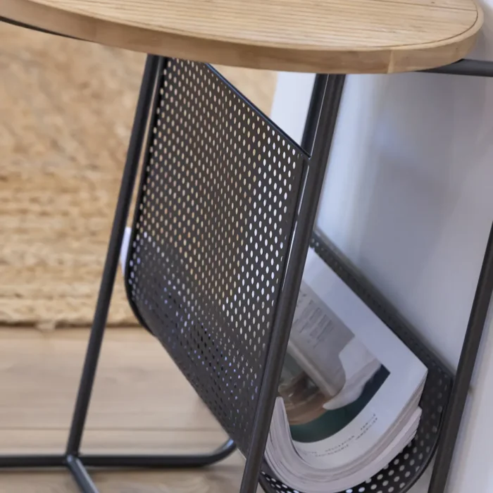 End-table4.webp Fir Wood and Metal End Table - Image 3