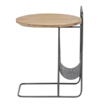 Fir Wood and Metal End Table - Image 5