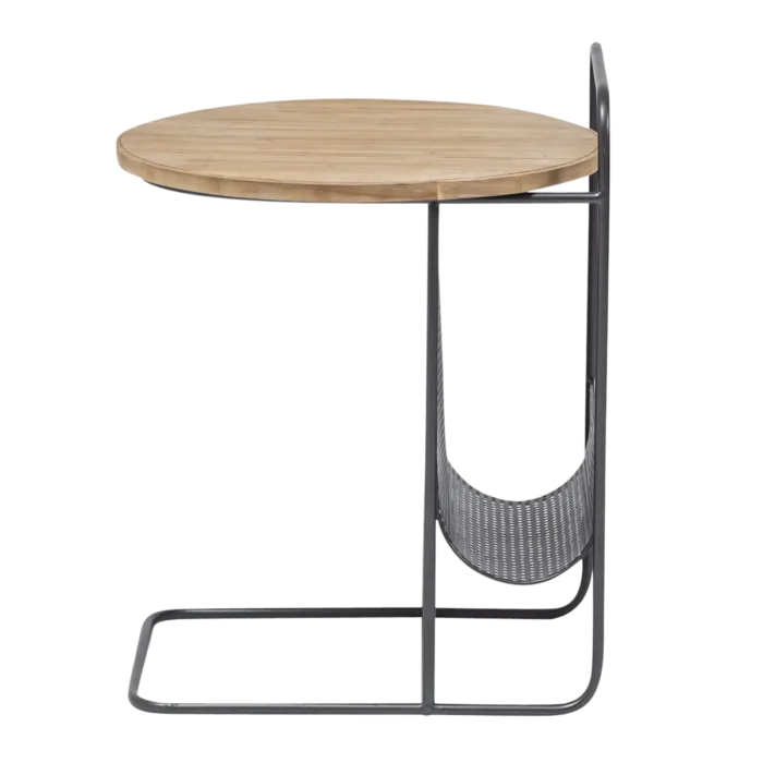 End-table55ggg.webp Fir Wood and Metal End Table - Image 5