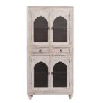 Eagle Wooden Carved White Cabinet - Image 2