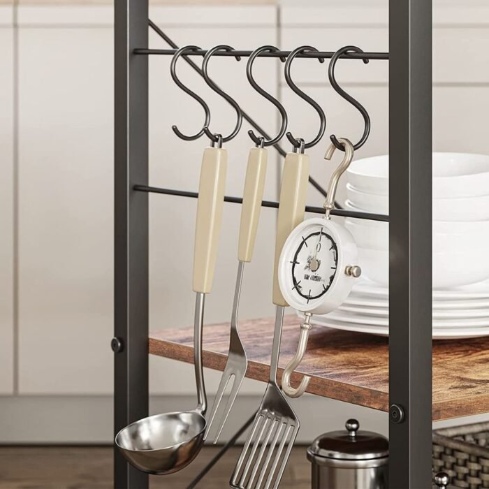 Industrial-Rolling-Dining-Cart-With-Hooks-5.jpg St. John Rolling Dining Cart - Image 3