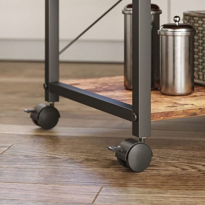 Industrial-Rolling-Dining-Cart-With-Hooks-7.jpg St. John Rolling Dining Cart - Image 6