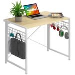 Home Office Computer Desk With Anti Skid Pad With 8 Hanging Hooks - Image 2