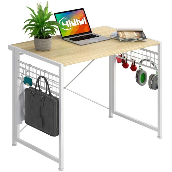 Home Office Computer Desk With Anti Skid Pad With 8 Hanging Hooks - Image 2