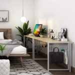 Home Office Computer Desk With Anti Skid Pad With 8 Hanging Hooks