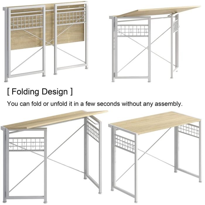 Home Office Computer Desk With Anti Skid Pad With 8 Hanging Hooks - Image 4