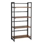 Adjustable Wooden Book Shelves With High Storage Shelves For Home And Office - Image 3