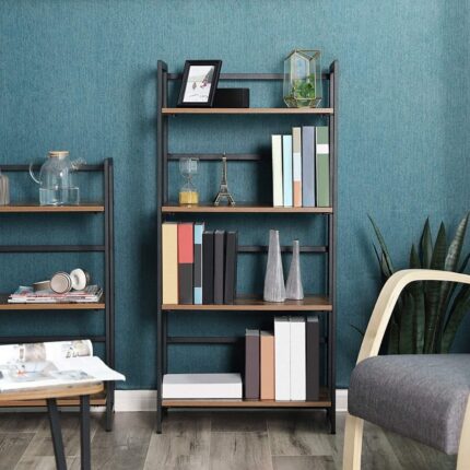 Adjustable Wooden Book Shelves With High Storage Shelves For Home And Office