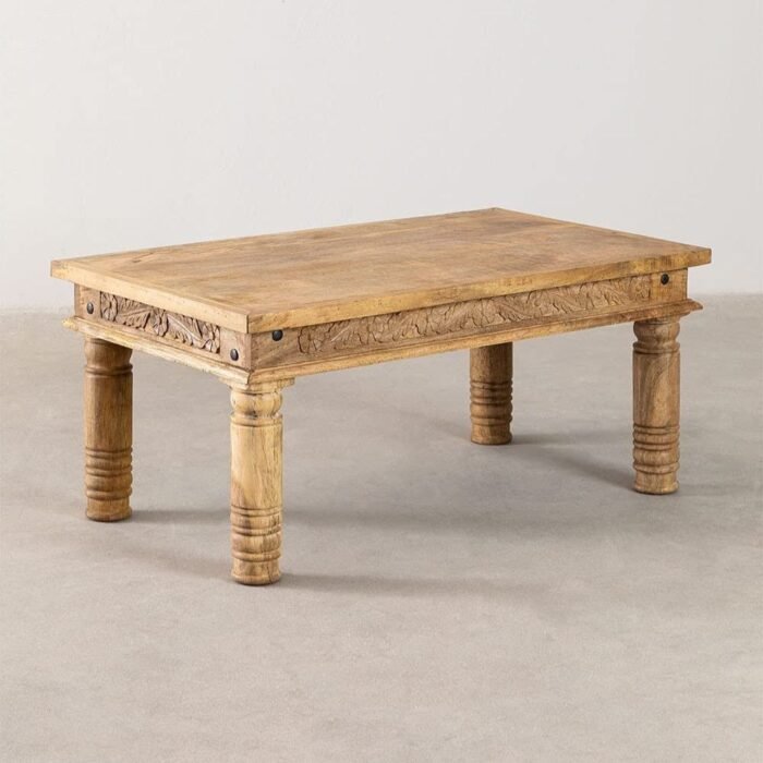 RECTANGULAR-SOLID-WOOD-COFFEE-TABLE-2.jpg Wolver Carved Coffee Table - Image 2