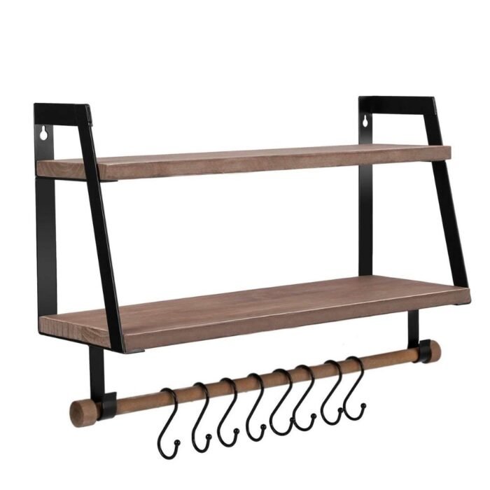 Surya-Wall-Rack-1.jpg Surya Wall Rack Made Of Metal Wood | Wall Wine Rack - Image 6