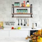 Surya Wall Rack Made Of Metal Wood | Wall Wine Rack