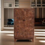 Owl Walnut Wash 2 Door Cabinet